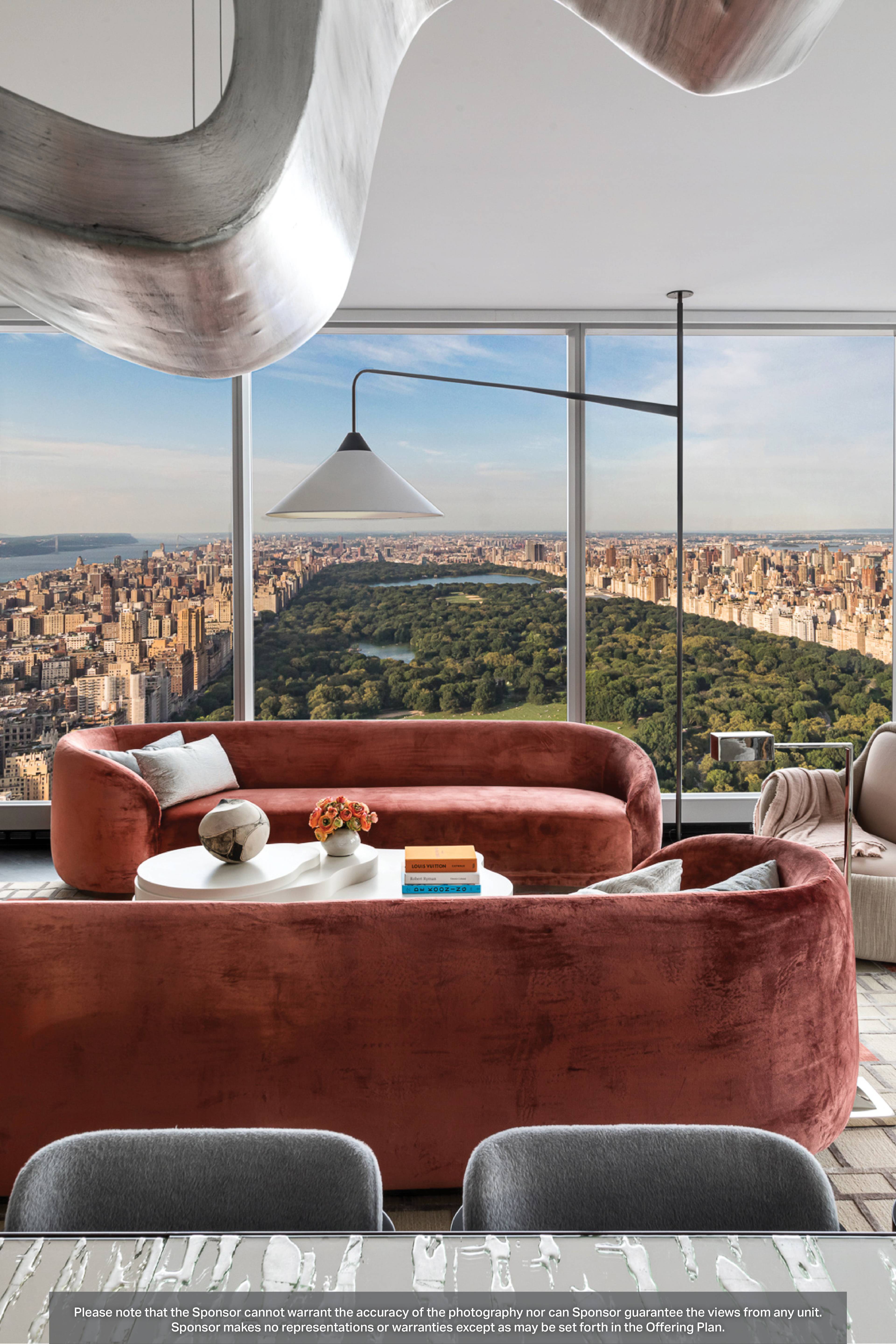This corner three bedroom, three and a half bathroom residence is the most expansive three bedroom floor plan available within Central Park Tower.