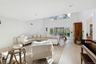 Living room with light hardwood / wood-style floors