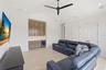 Bonus room with beverage refrigerator