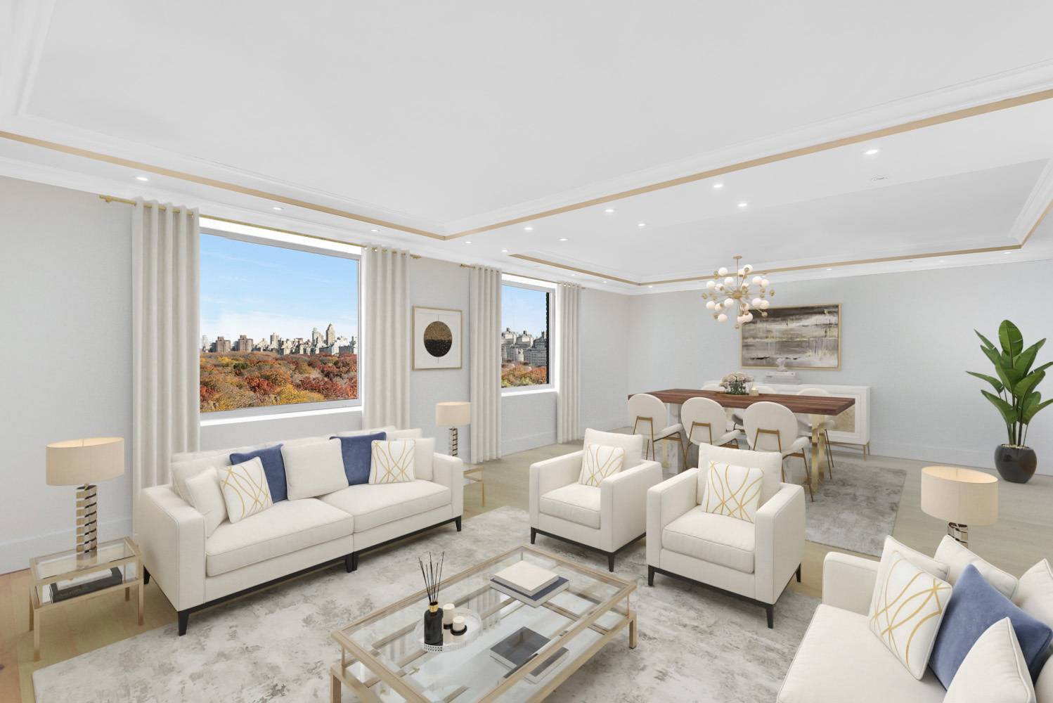 Price improvement for this fully renovated Central Park South apartment.