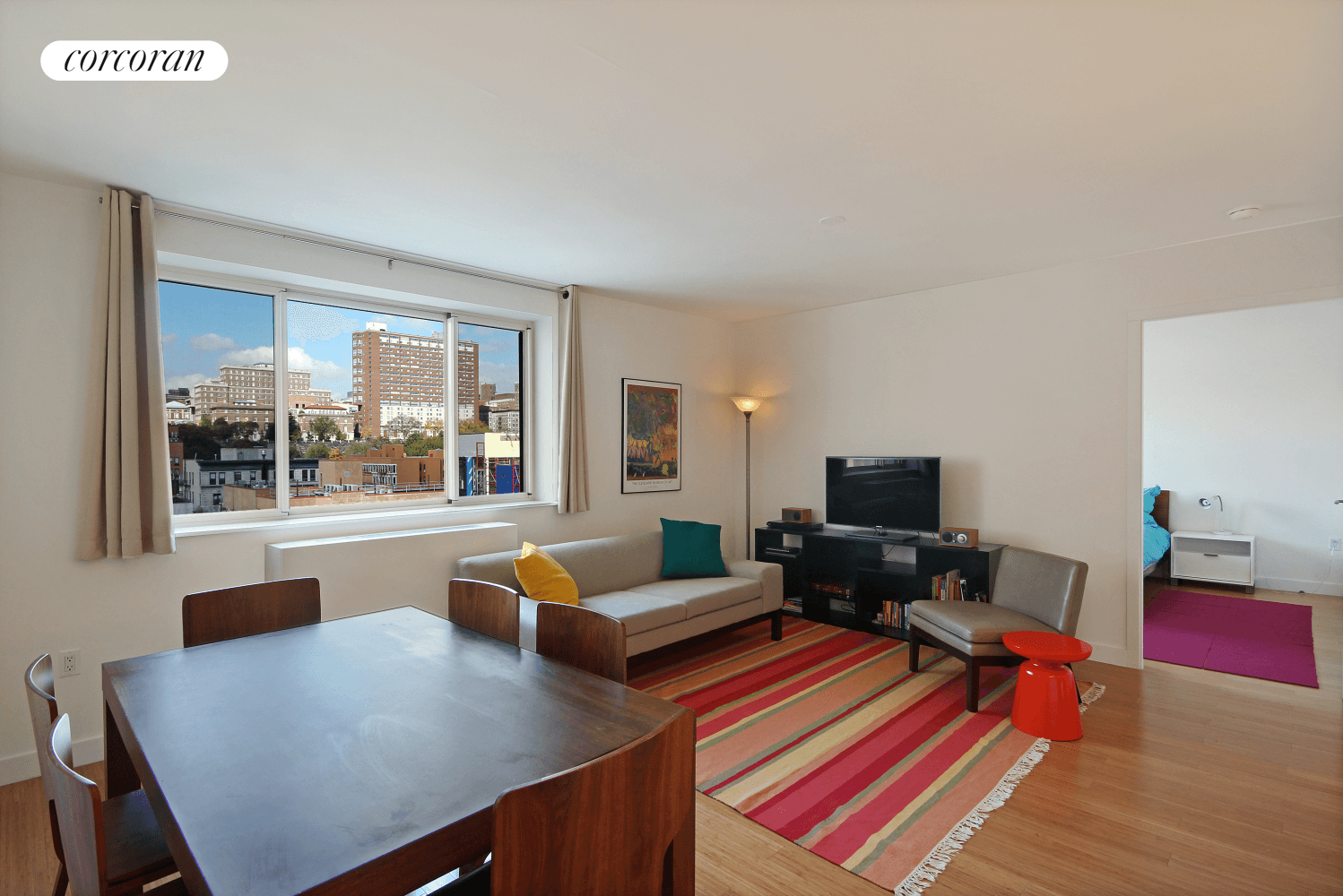 Fabulous one bedroom home with views of Morningside Park and the Cathedral of St.