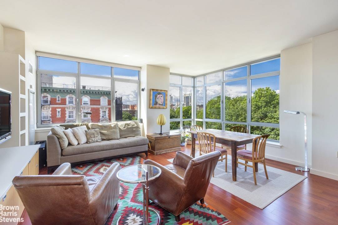 Spacious three bedroom, two bathroom corner unit located in Fifth on the Park Condominium, one of Harlem's top, amenity rich luxury full service condominiums with indoor pool.