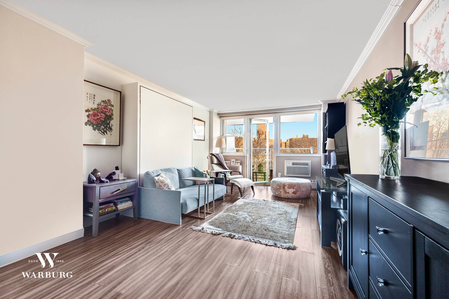 This completely renovated, open concept one bedroom coop, with private terrace and open views of Cadman Plaza, in a Brooklyn Heights modern, full service high rise, is now available.