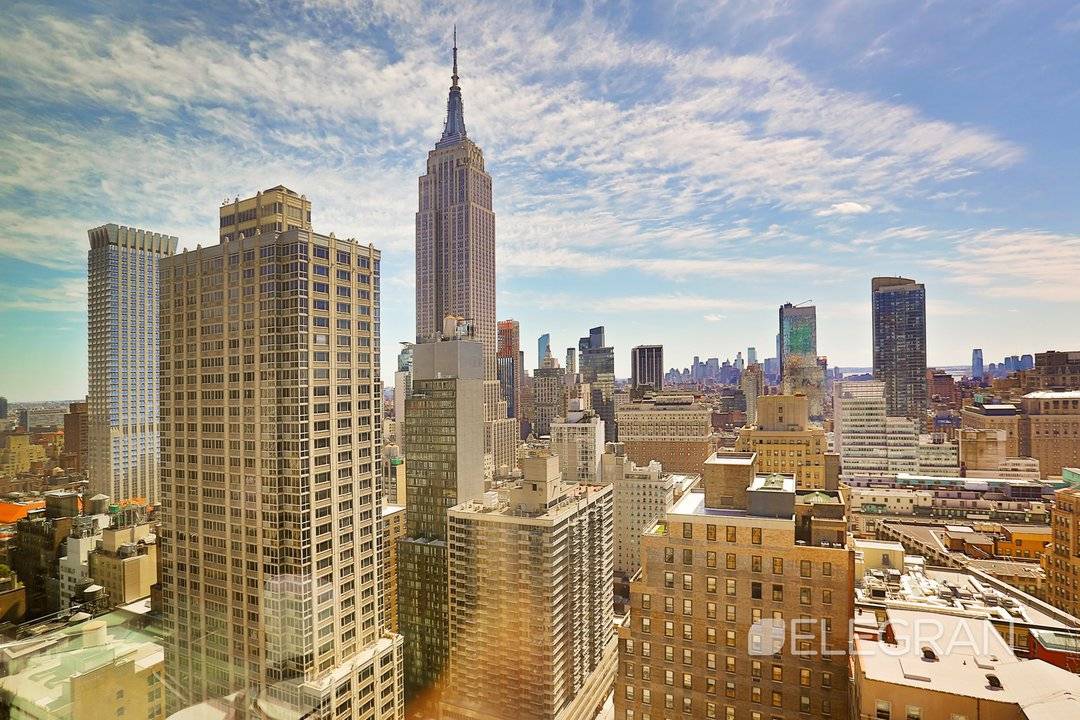 Enjoy breathtaking views from the Empire State Building to downtown Manhattan in this bright, spacious, high floor studio apartment.