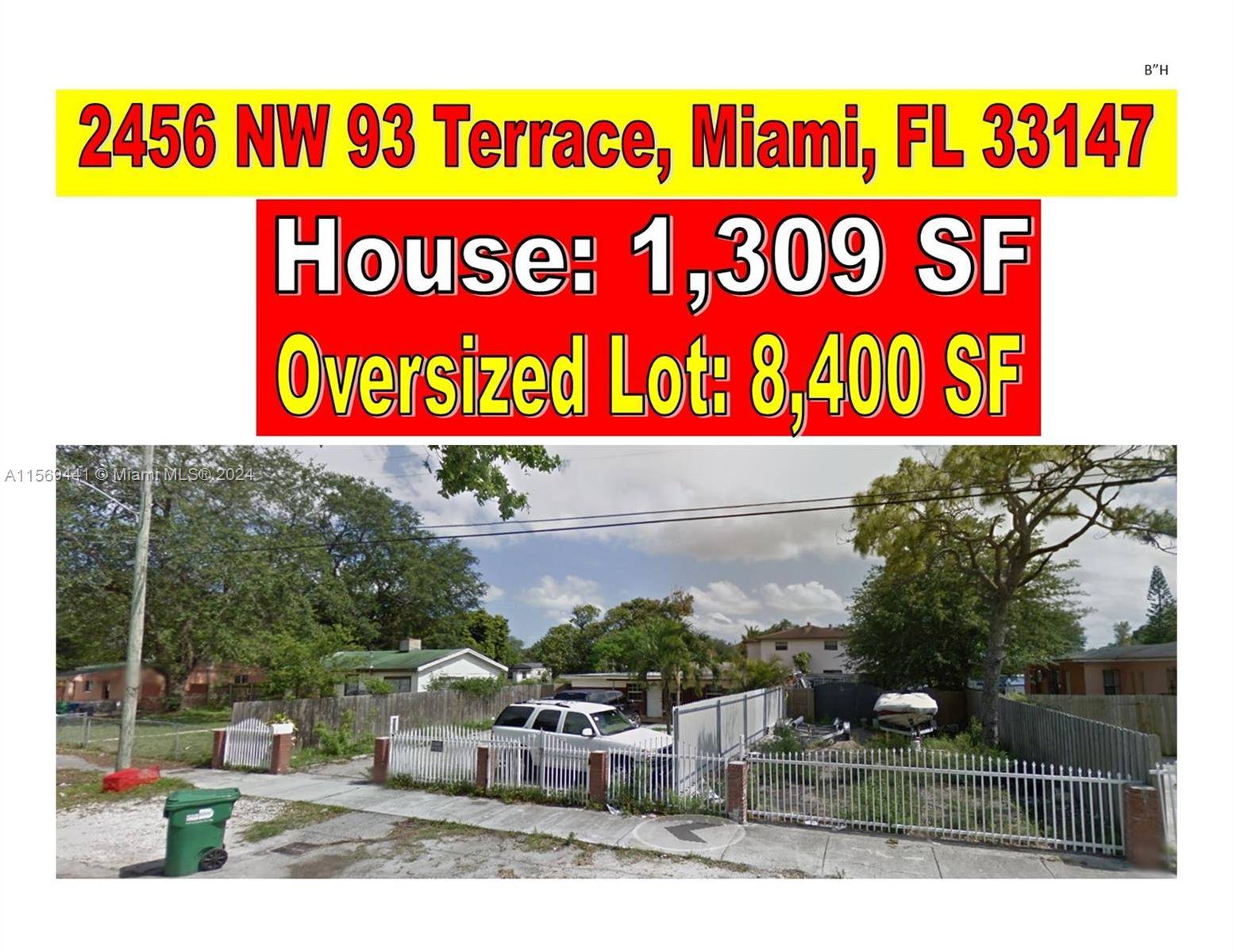 Amazing Location House Living Area is 1, 309 SF situated in a Oversized Lot of 8, 400 SF Approximate Frontage 111 and Depth 111 Feet Seller will finance with only ...