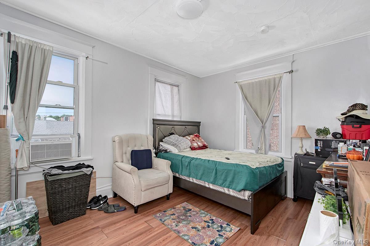 One of two bedrooms in the third-floor unit.