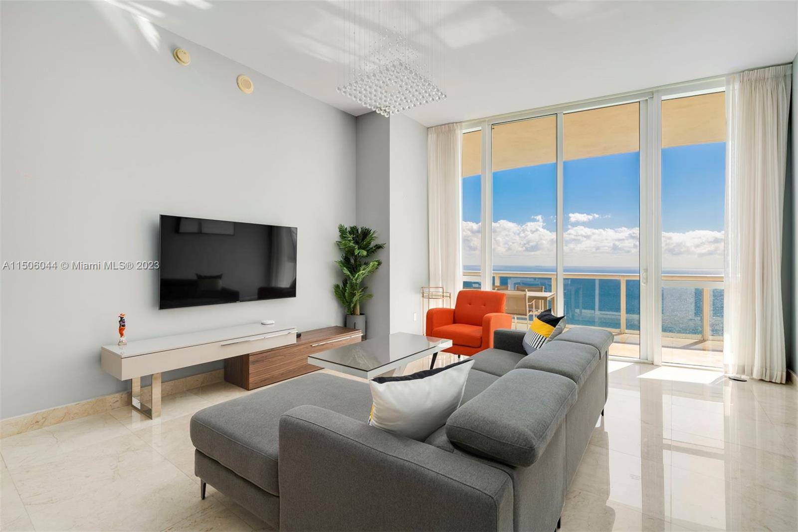 A beautifully furnished 3 Bed 3 Bath condo at the luxurious Trump Tower II in Sunny Isles Beach w breathtaking views of the Atlantic Ocean from every room.