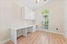 Guest bedroom with built in deck area new install so great to0 work or kids
