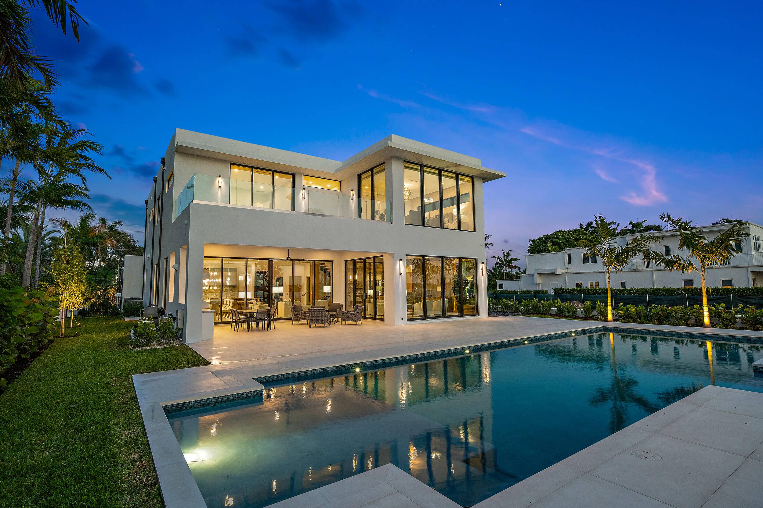 Beautifully conceived Modern luxury on island time A new prominent direct waterfront estate.
