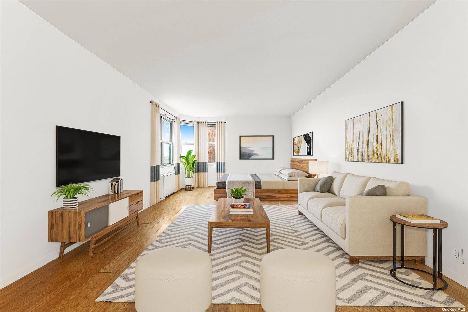 Enjoy Spectacular Lower Manhattan and Forest Hills Gardens views from this Sun drenched Studio.