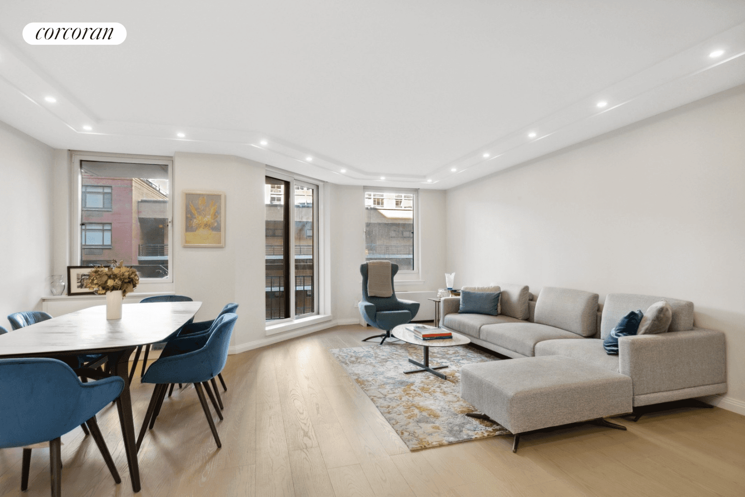 Turnkey, sleek and smartly designed 1339 sf, 2 bed 2 bath residence with a 66 sq ft terrace now available for a 6 9 mos lease at 1 Rector Park, ...