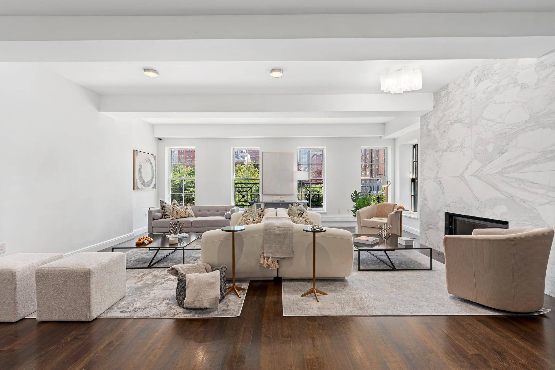 Stretch out and relax in comfort and style in this magnificent five bedroom, four and a half bathroom triplex loft nestled on a quintessential Tribeca cobblestone street with a PRIVATE ...