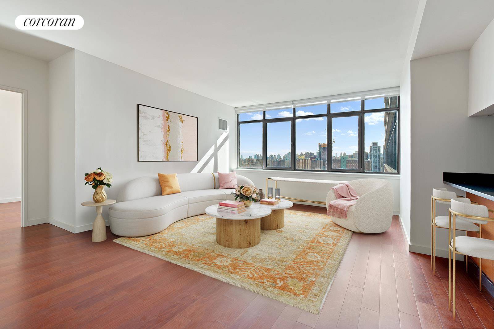 This bright one bedroom residence with incredibly low taxes is perched on the 16th floor and features oversized South facing windows that boast views of Central Park and beyond.