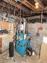 Utility room with a heating unit