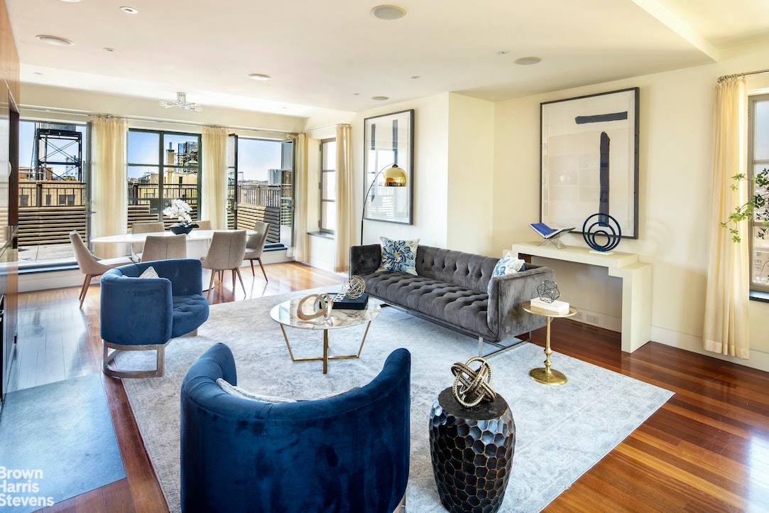 This seamlessly renovated mint penthouse which was featured in Architectural Digest is perched on top of one of the most coveted UWS pre war built in 1916 co ops, nestled ...