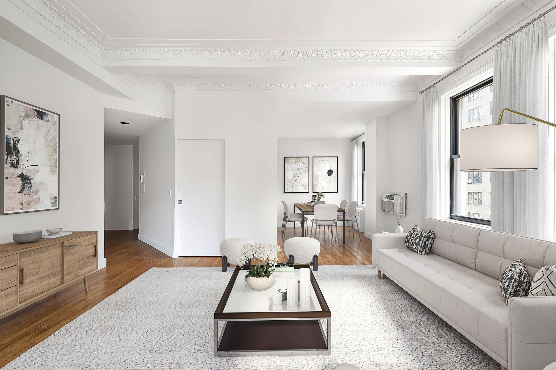 A classic Upper West Side corner 3 bedroom overlooking West End Avenue with stunning prewar detail in an Emery Roth building designed in 1915 with only two units per floor.