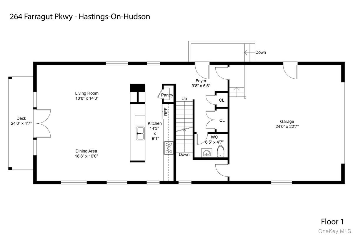 Thoughtfully designed first level featuring an inviting entry foyer, open-concept living and dining areas, a custom kitchen with a center island, and
