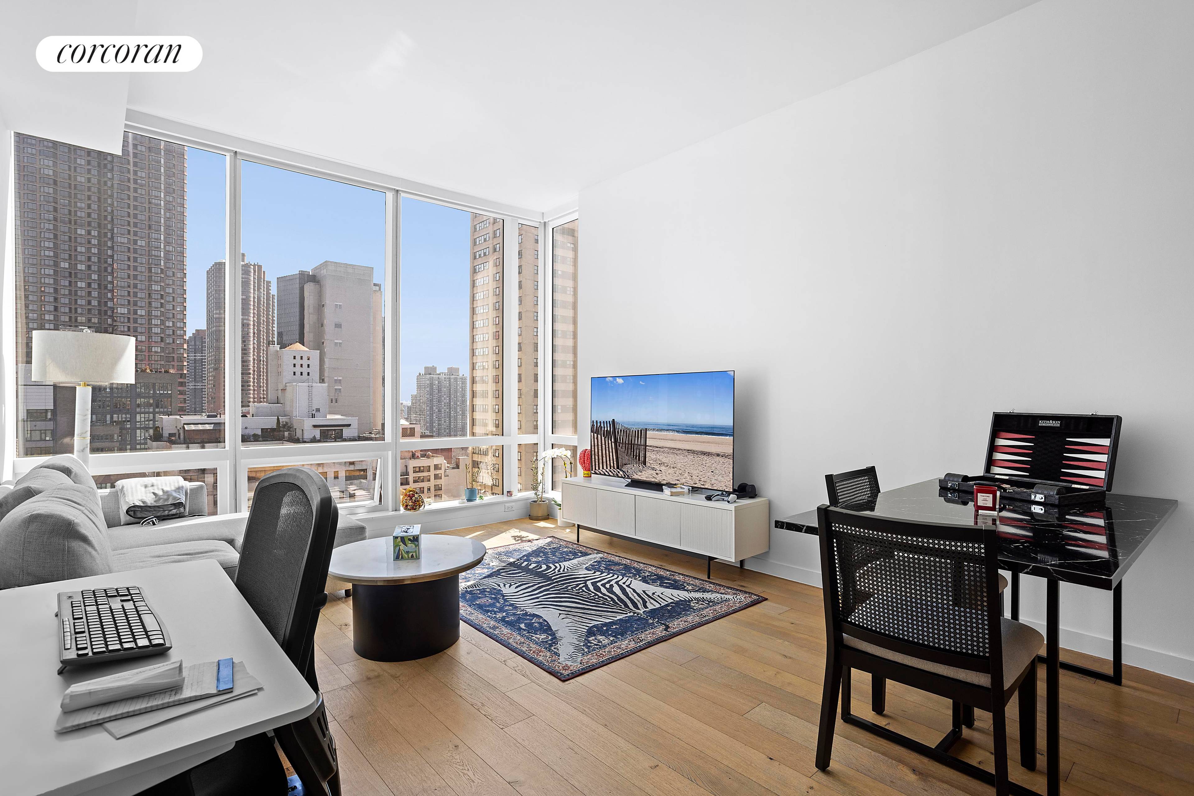 Self use or investment ! Tenant in place till Feb 2026 Central Location and yet quiet block Modern 1 Bedroom 1 bathroom on high floor at boutique full service newly ...
