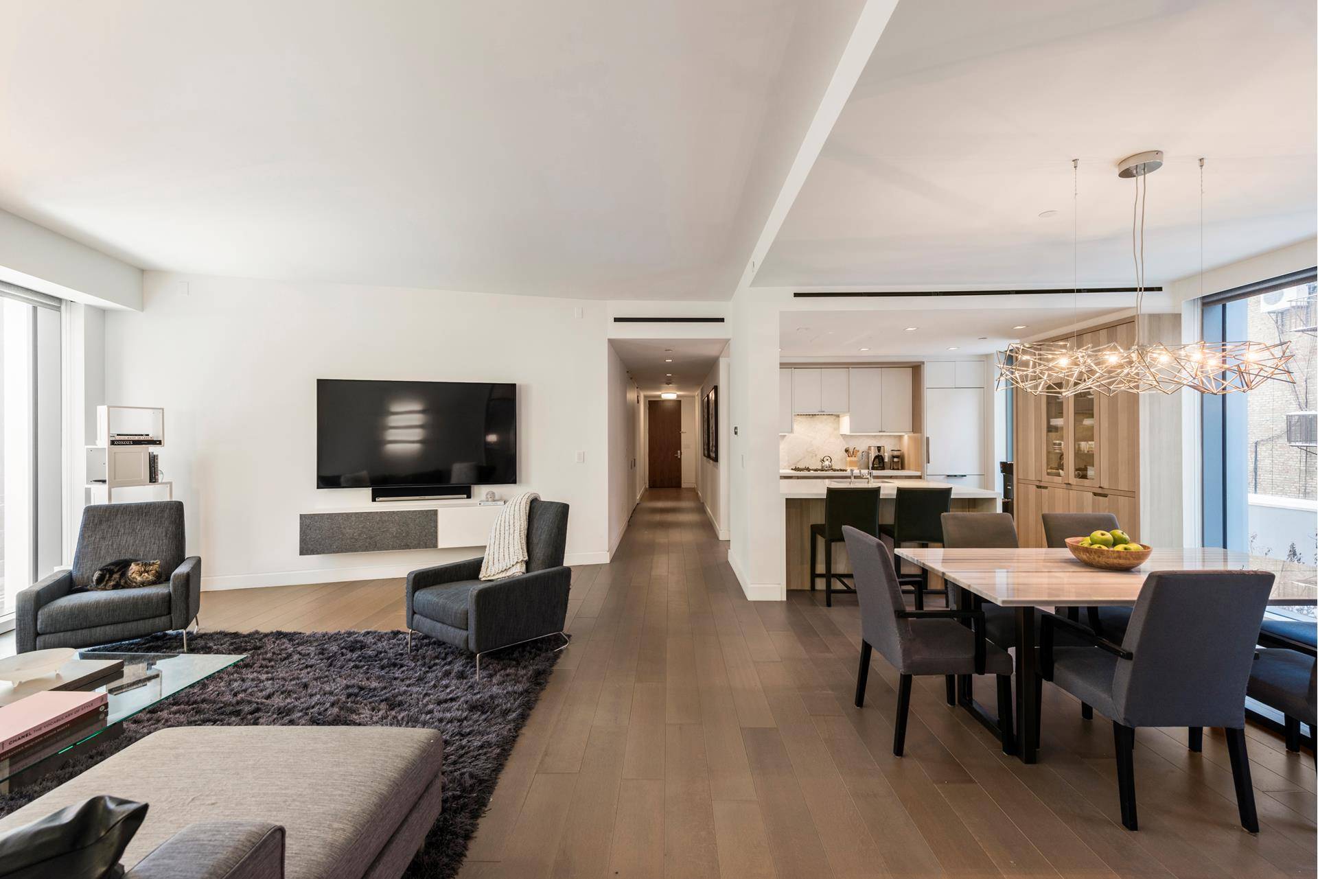 Modern luxury meets Soho loft in this 1, 557 square foot 2 bedroom 2.