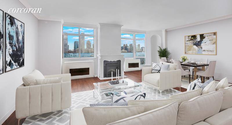 Stunning Hudson River and sunset views await from this spacious 1526 SF 2 bedroom 2.