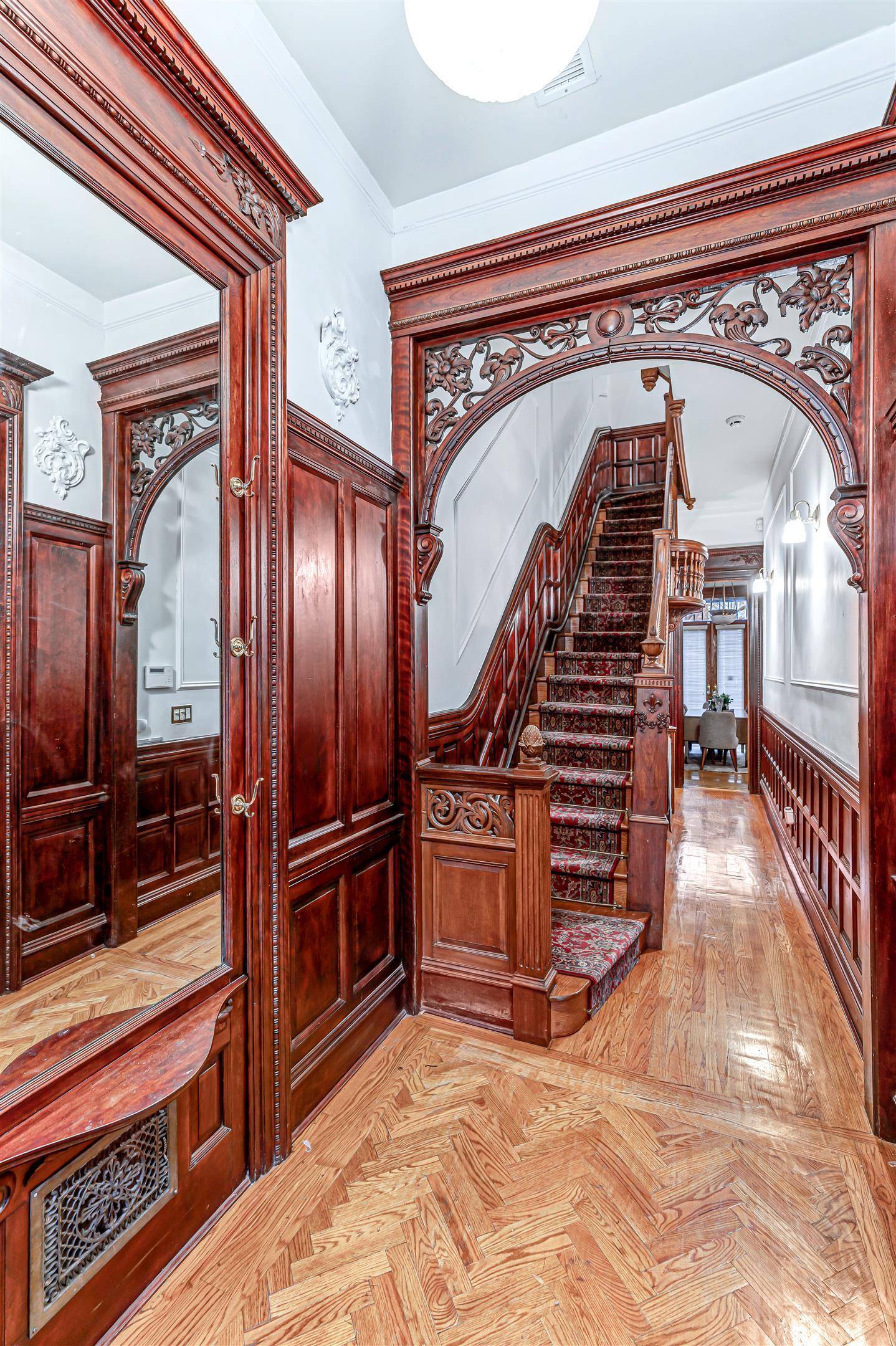 A picture perfect townhome in the famed Strivers Row neighborhood, this 19 ft wide home designed by architect John Hauser sits on a quintessential brownstone street in the heart of ...