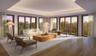 Artist Rendering. Spacious open concept living room with tongue and groove ceiling details and lighting