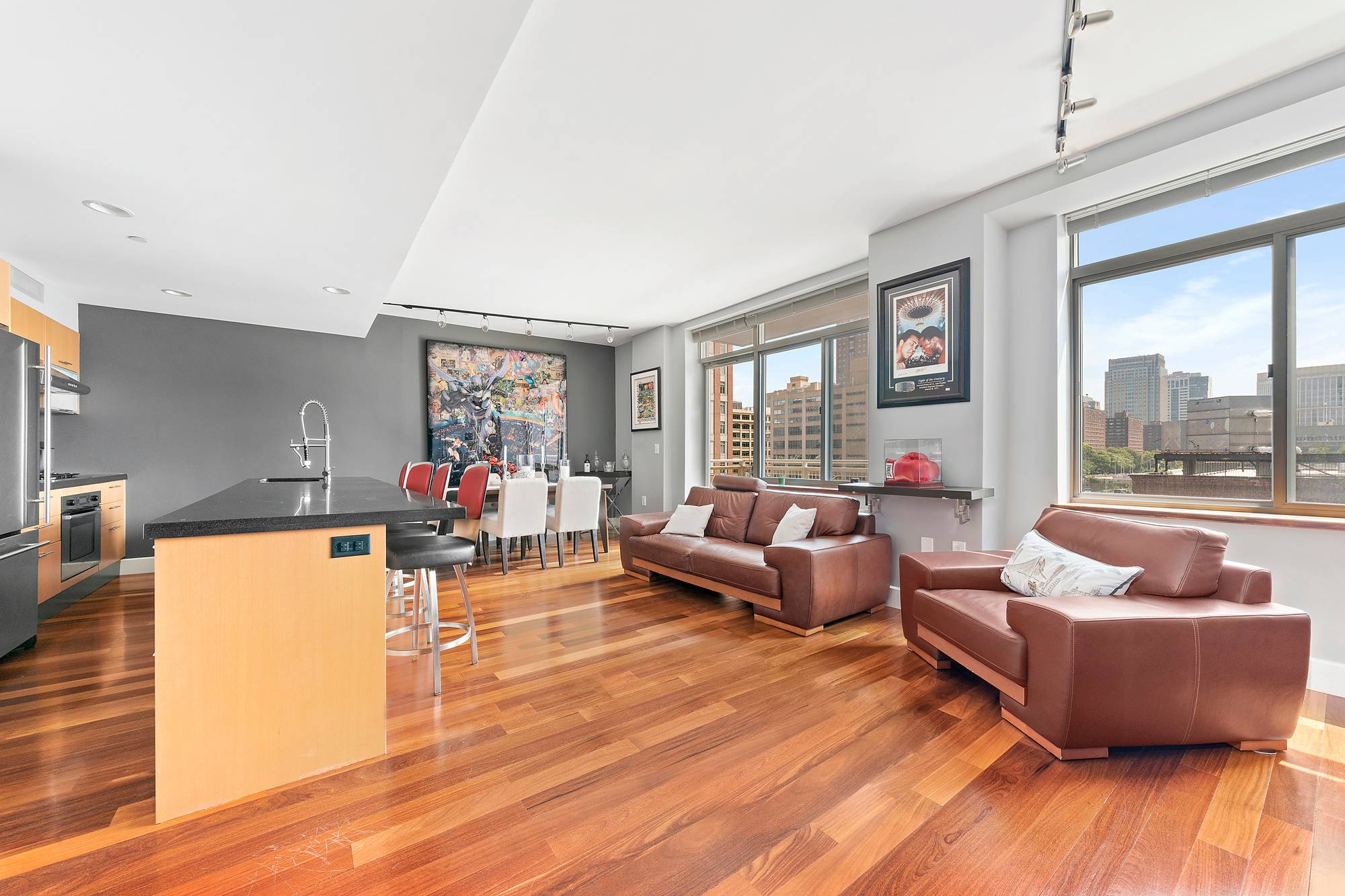 NO FEE ! This sleek, modern and quiet 2 bedroom, 2 bath apartment is located at The Nexus, a boutique, luxury condominium in the heart of DUMBO.