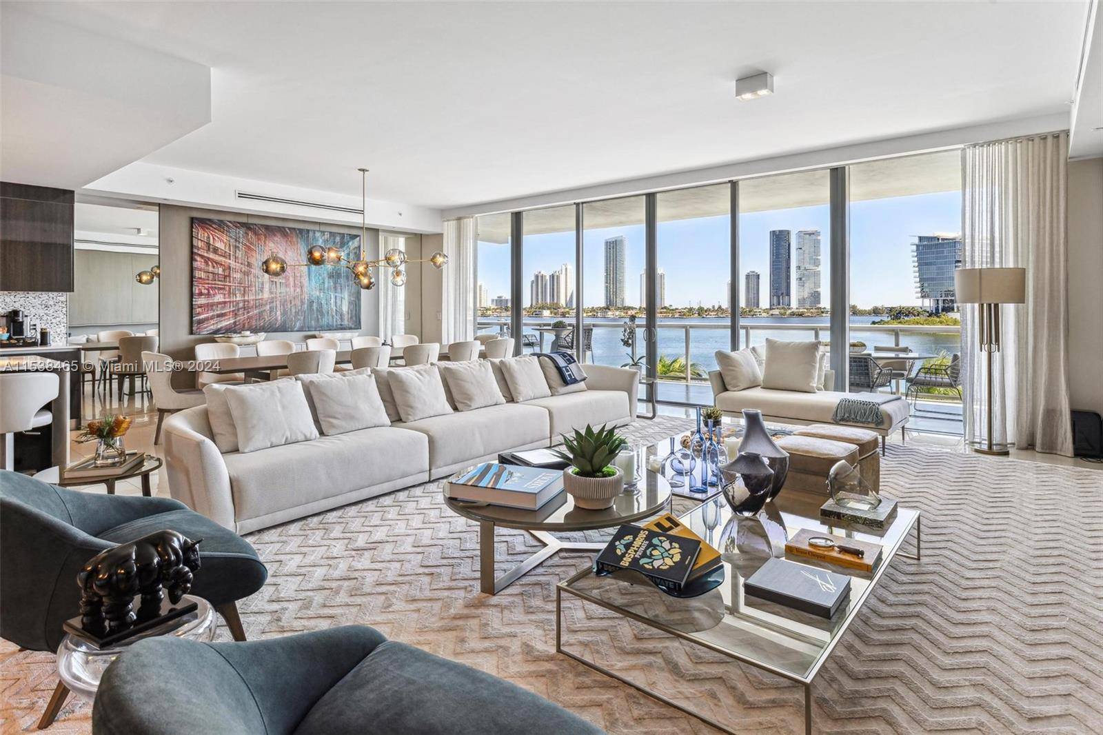 Must see unique, modern luxurious, fully renovated Echo Aventura corner residence features breathtaking Intracoastal views lots of natural light through its floor to ceiling windows.