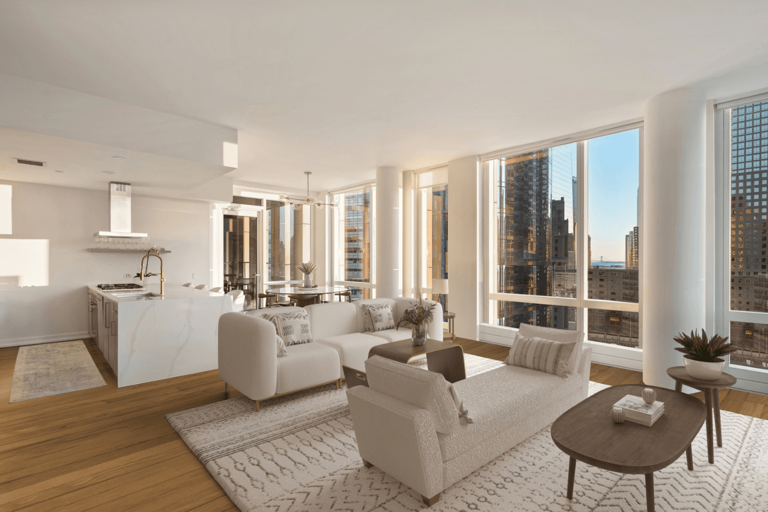 Welcome to this impeccable Tribeca luxury home with a private outdoor loggia, upgraded finishes, and stunning Southern and Western views in a full service condo with deluxe amenities.