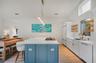 Large kitchen island with bar seating