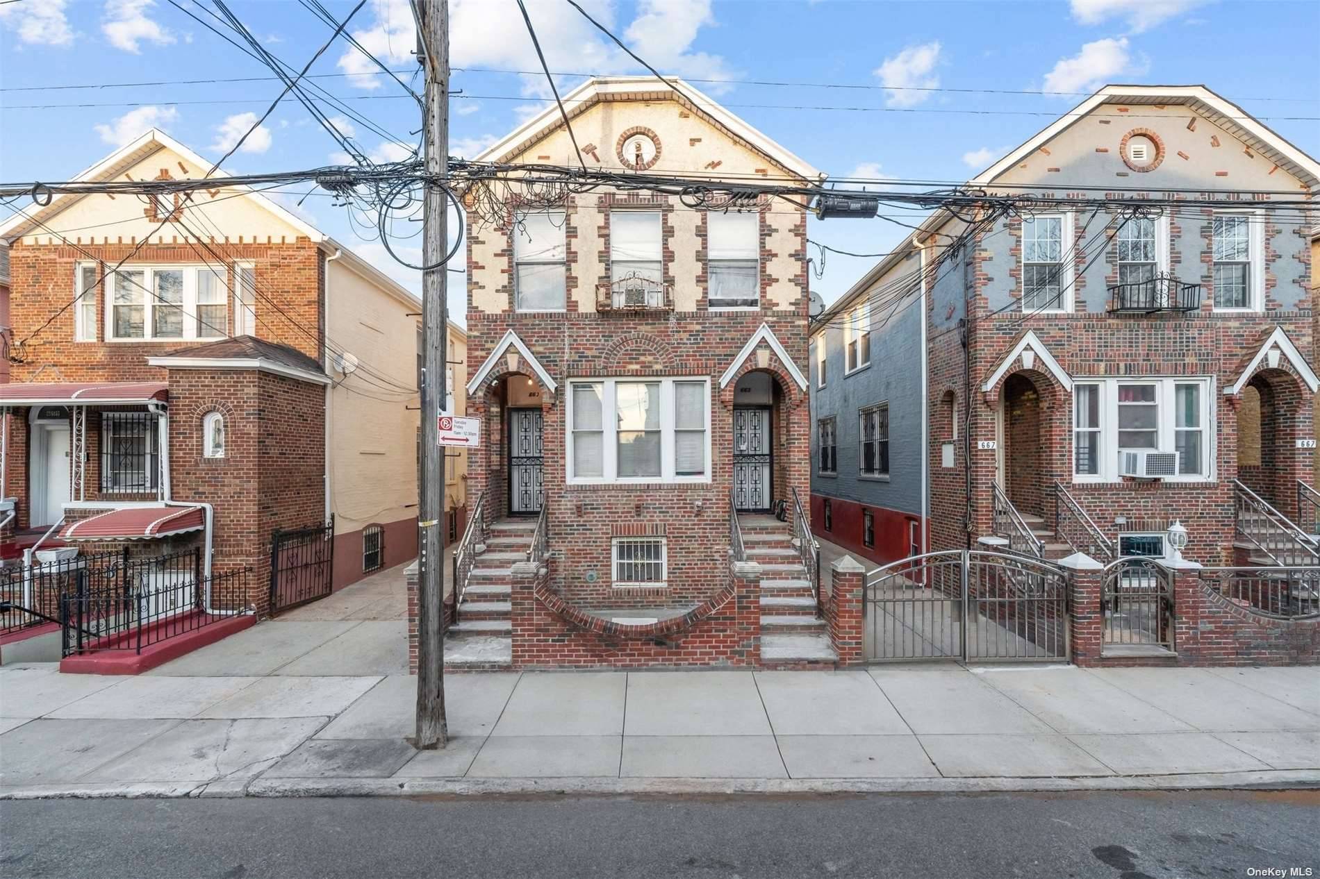 Brooklyn Brick Three Family House With 8 Bedrooms and 4 Bathrooms.