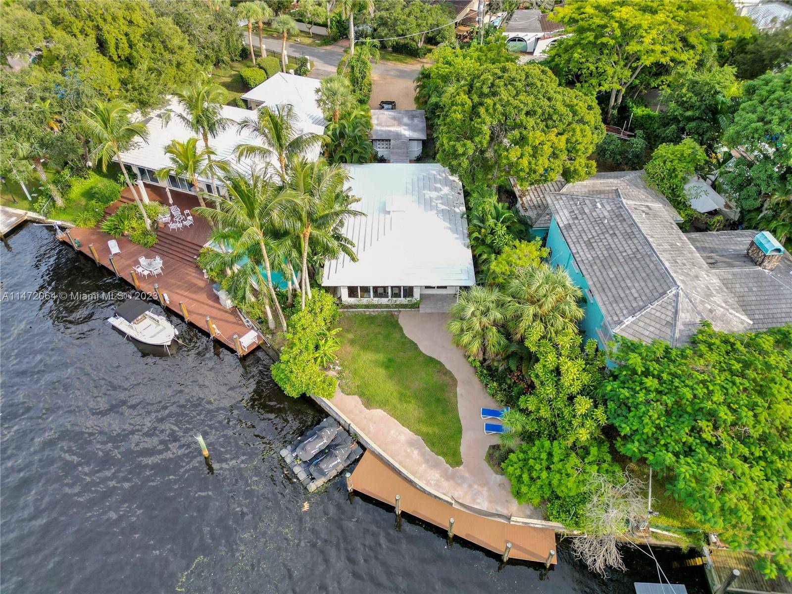 Updated Classic Fort Lauderdale Bungalow with panoramic views of the South Fork of the New River.