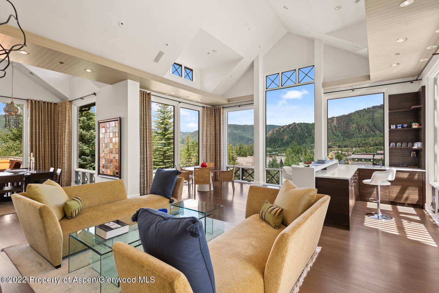 This stunning, contemporary five bedroom home boasts direct ski in, ski out access onto Tiehack at Buttermilk mountain from the slopeside patio with big views of Aspen Mountain, Aspen Highlands ...