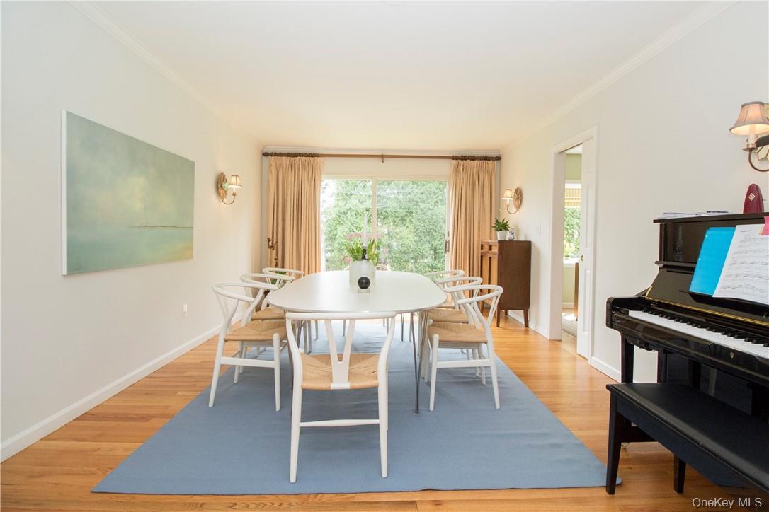 Dining room with sliding doors to back yard