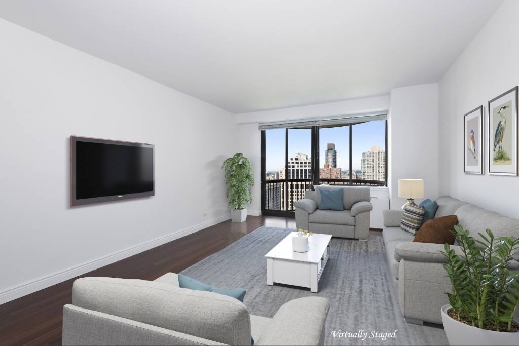 Wonderful Flatiron location high floor one bedroom in the full service Stanford condominium, featuring views throughout of next door Madison Square Park, a half moon balcony off the living room, ...