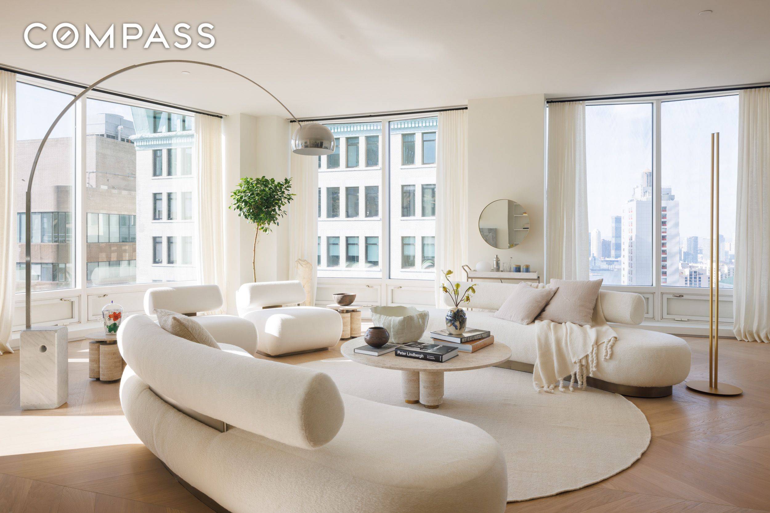 Residence 3404 is an expansive three bedroom home within One Wall Street s brand new glass overbuild that is perched above the Financial District skyline.