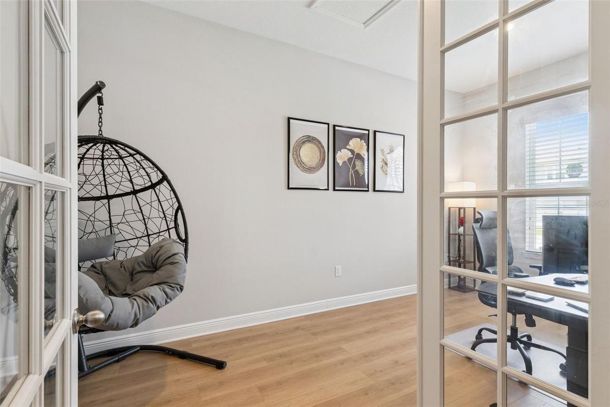 Flex Room with Glass French Doors