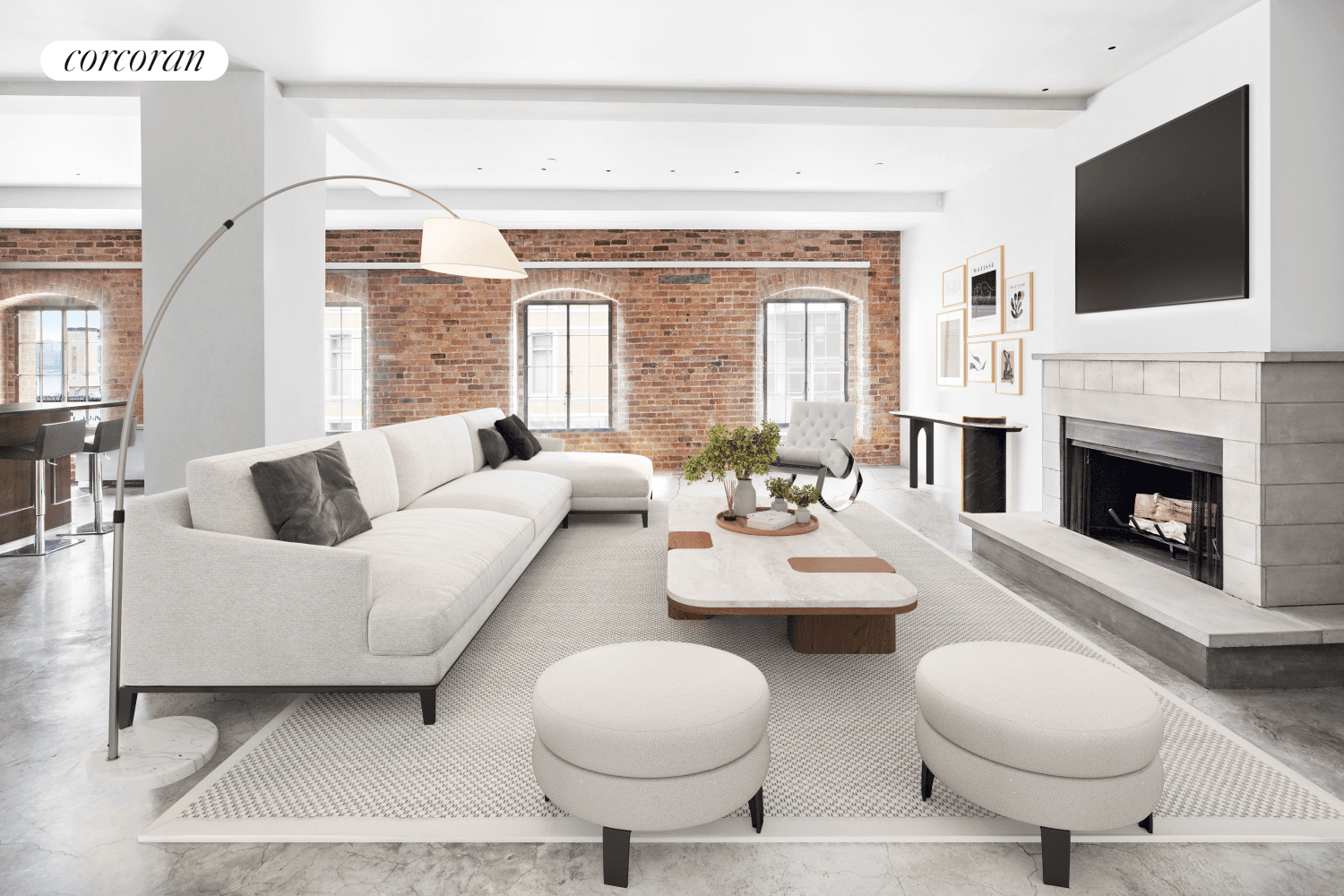 Perfectly located designer pre war triplex loft situated in TriBeCa's coveted Sugar Warehouse building.