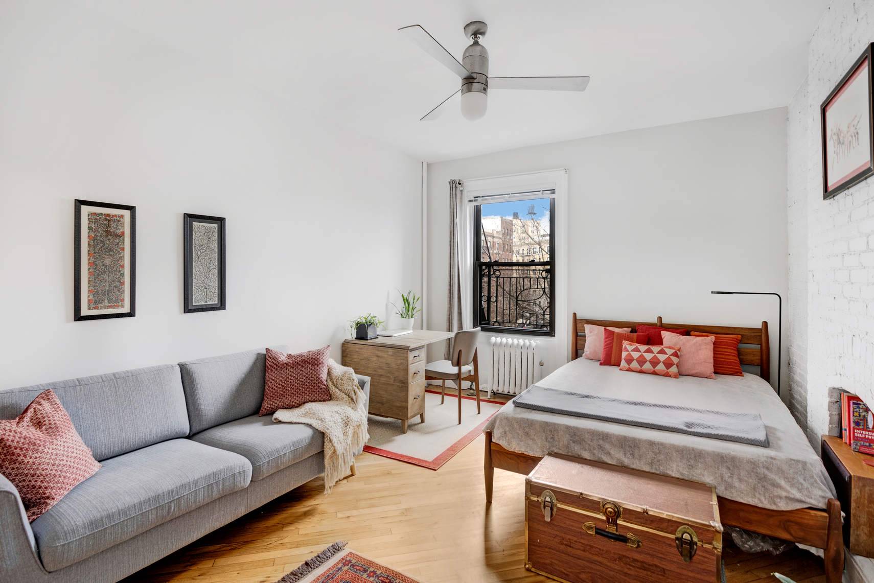 In the center of Prospect Heights at the corner of Underhill Avenue and Sterling Place, you will find this charming, pre war studio home.