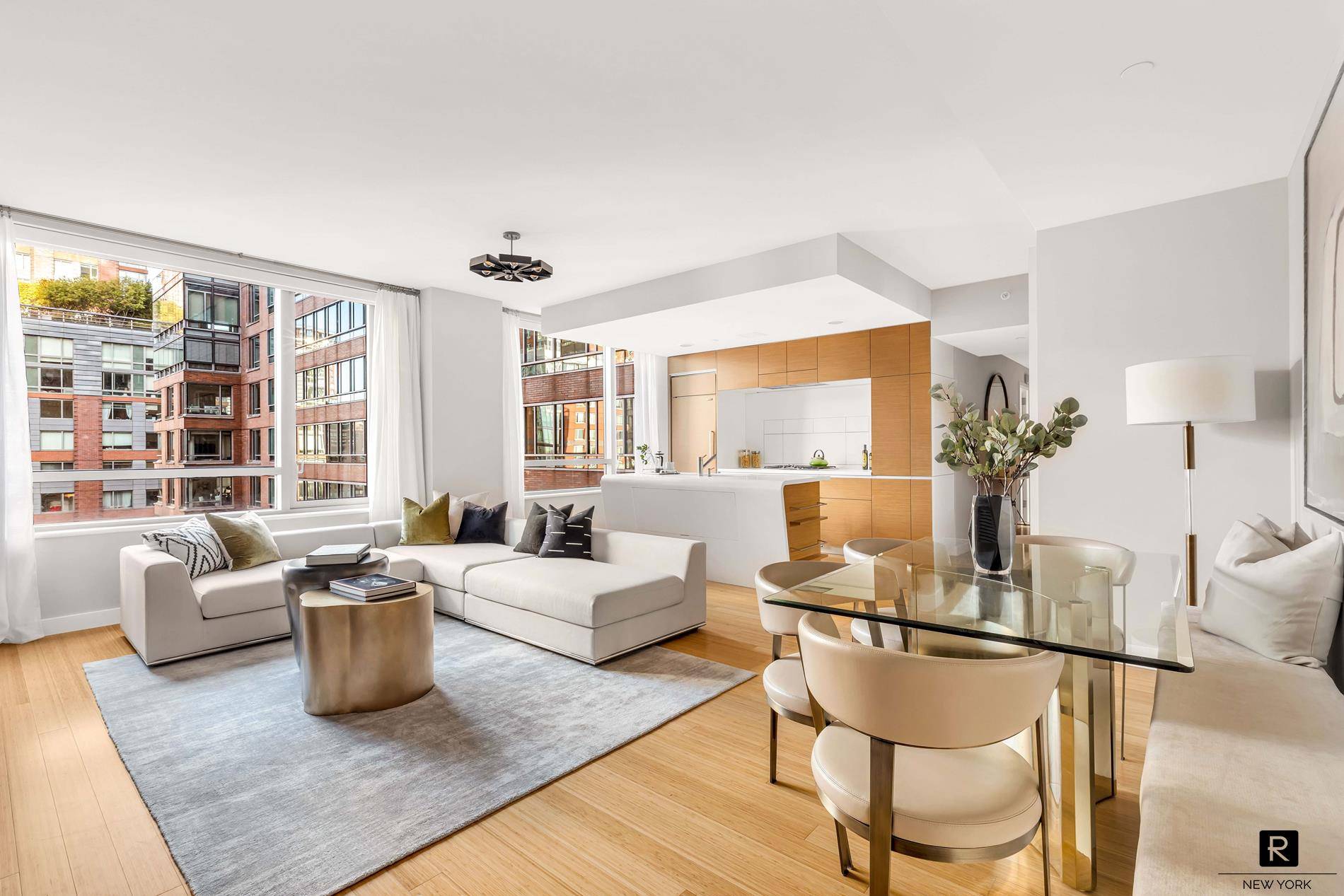 AMAZING OPPORTUNITY... Thoughtfully designed three bedroom two bathroom home available in the Riverhouse, the only water front LEED certified Green condominium in North Battery Park West Tribeca.