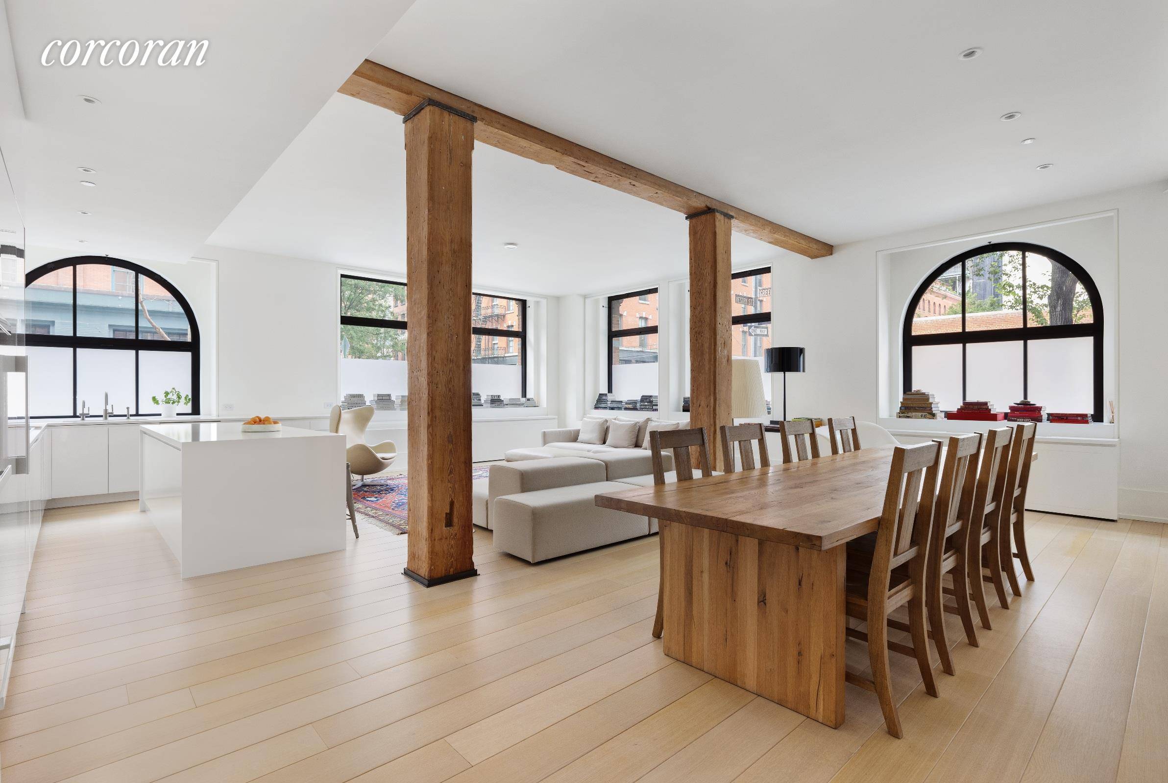 Virtually Staged Photography Kitchen Island Residence 1A at 443 Greenwich Street Prized TriBeCa Corner Residence Four Bedrooms Three Baths 2, 644 sqftPerfectly situated on the corner of Greenwich Street and ...
