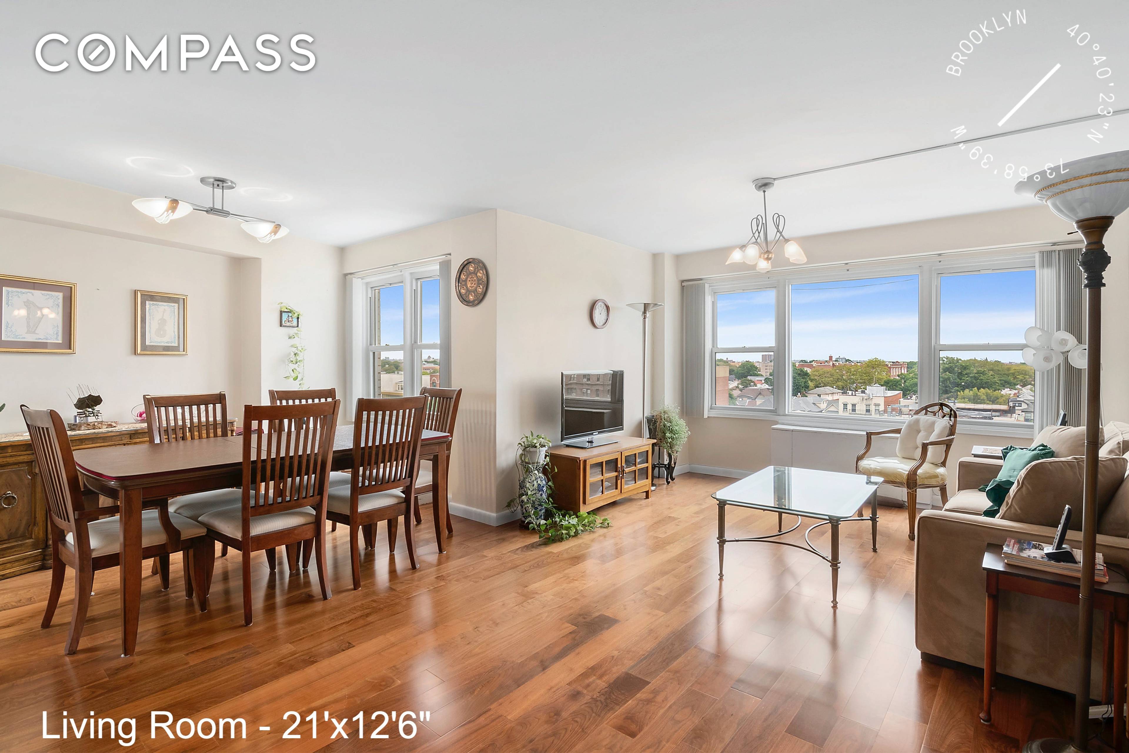 This bright, quiet, 1, 237 square foot, 2 bedroom, 2 bath, 9 closet unit sits on the 9th floor, high above Brooklyn s historic Ocean Parkway greenway.