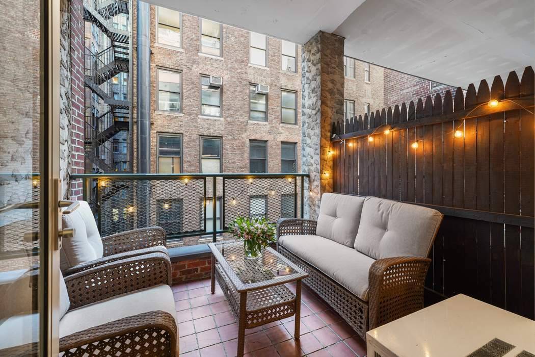 This exquisite pre war one bedroom residence spans over 750 square with a private enclosed balcony.