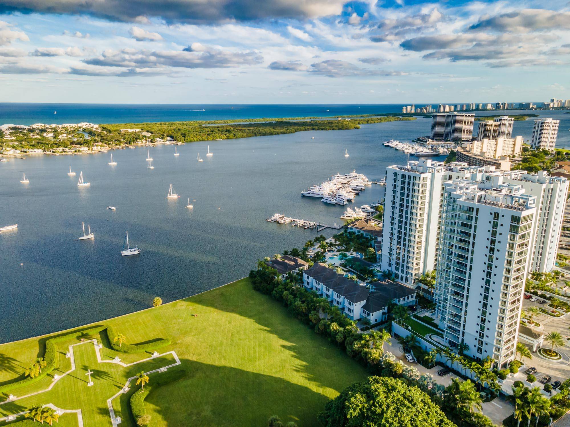 Enjoy breathtaking wide water views of the intracoastal and MacArthur State park from this fantastic Deep Sky model at the Water Club.