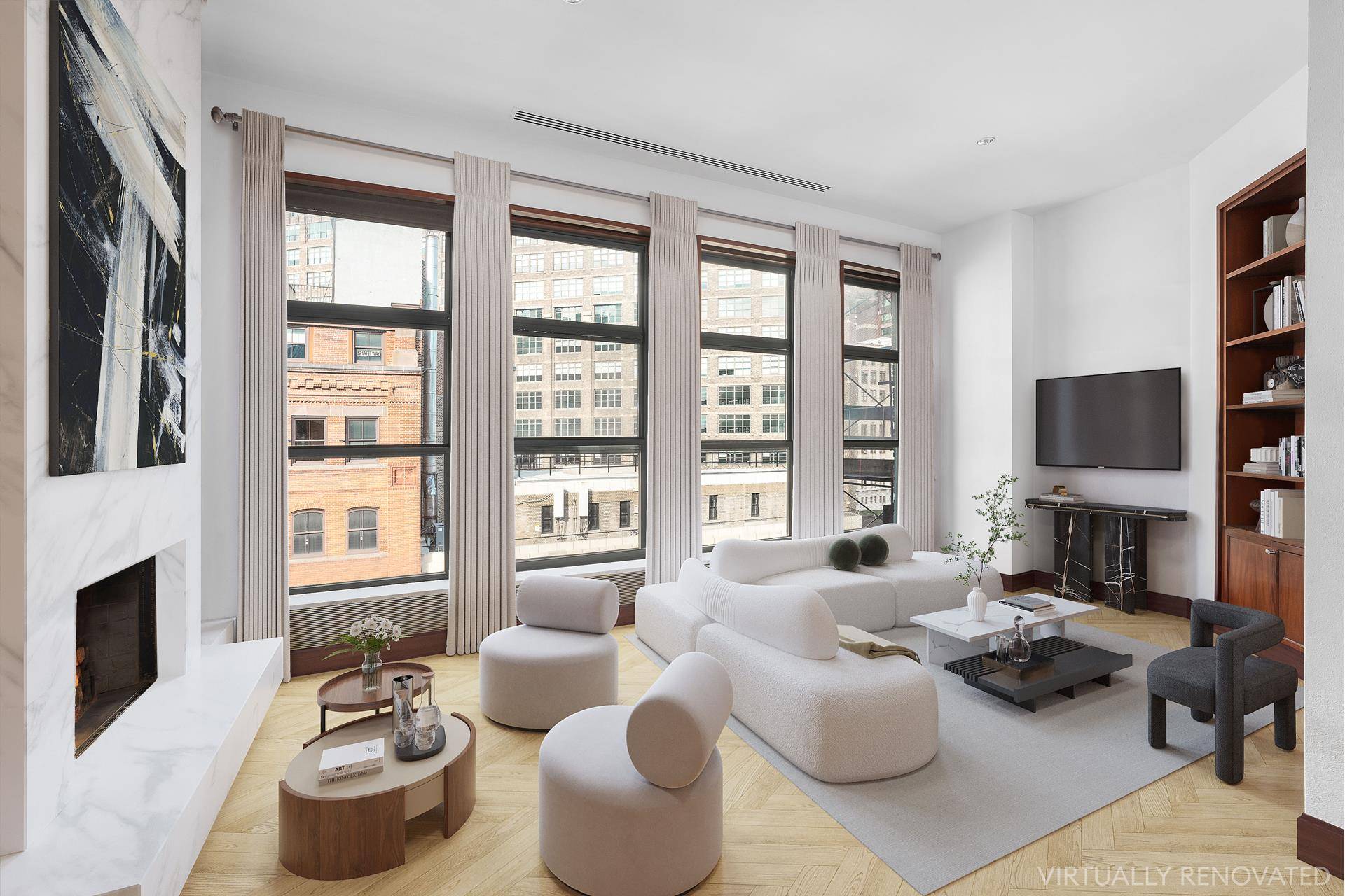 Welcome to 11 Vestry, where opulence meets sophistication in this exceptional three story Tribeca penthouse.