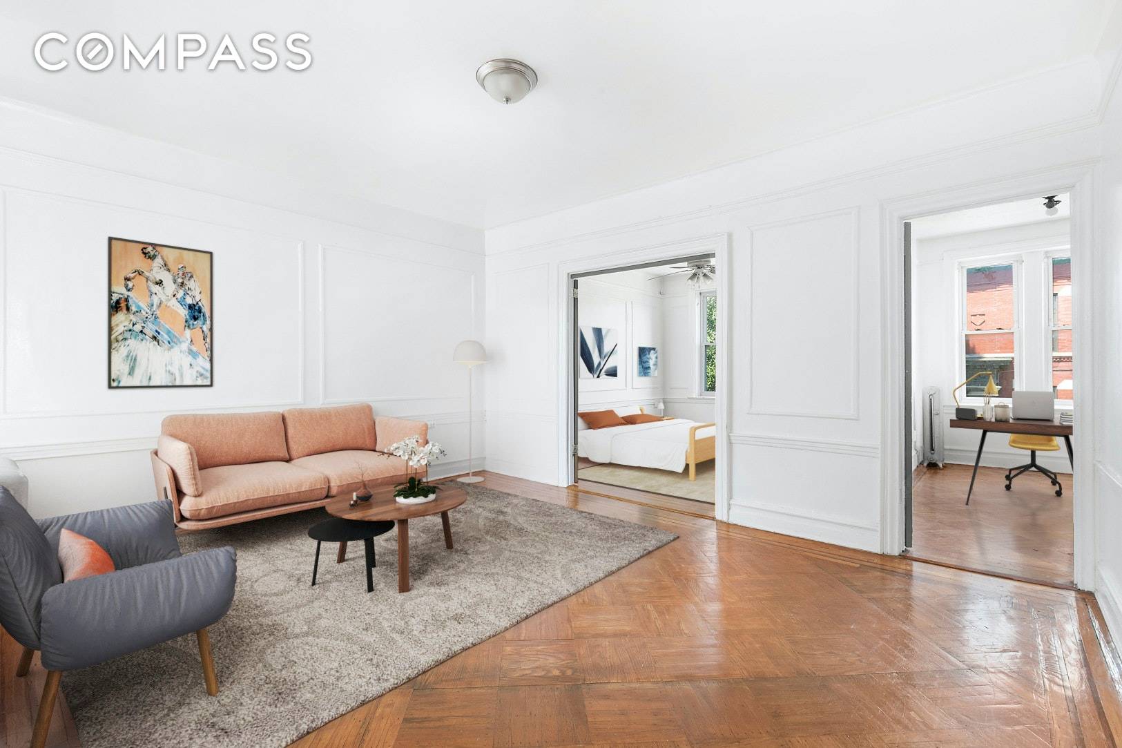 Beautiful and spacious 3 bed 1 bath apartment in charming townhouse on a beautiful block of Maple Street in Prospect Lefferts Gardens.