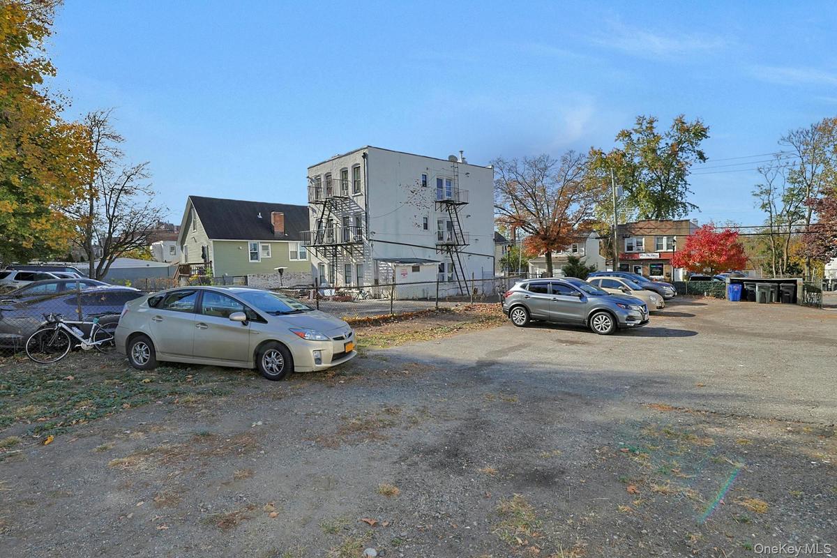 View of parking lot on side of building