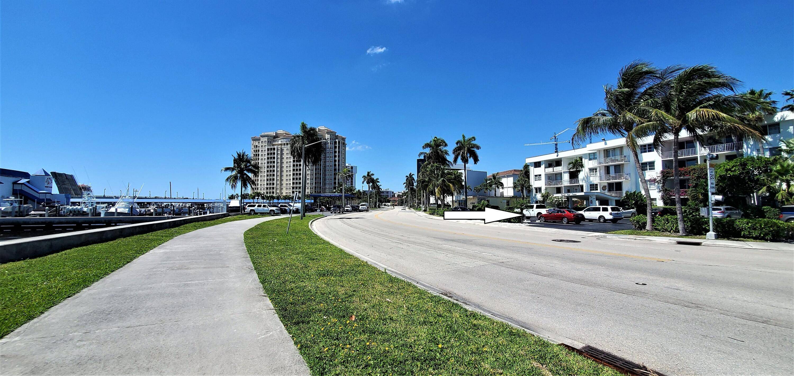 Stunning north Flagler location with views of Palm Beach and the Yacht club.