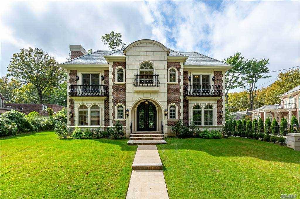 Great Neck University Gardens Luxury New Construction, French Style All Brick 5200 Sqft On Prime St W Beautifully Landscaped Oversized Property.