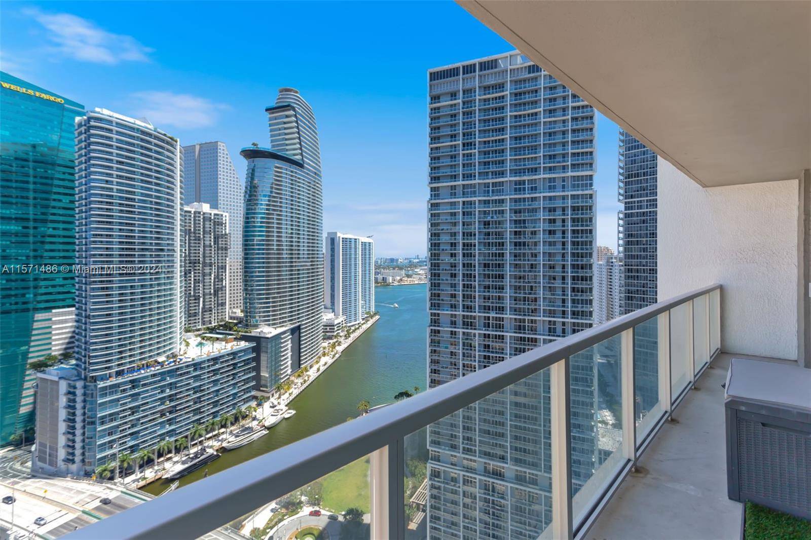 Spacious North East Corner Unit in Brickell with views of Biscayne Bay all the way to the Atlantic Ocean.